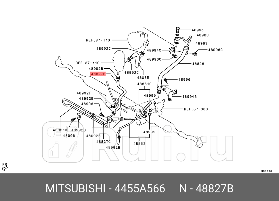 ШЛАНГ ВОЗВРАТНЫЙ ГУР MITSUBISHI 4455A566 1860₽