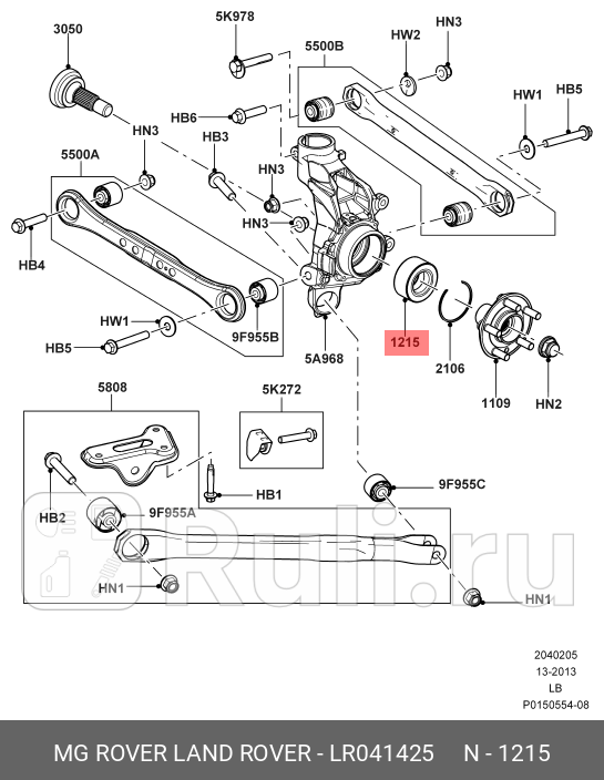 подшипник ступицы задн Land Rover Freelander 97 LAND ROVER LR041425 0₽