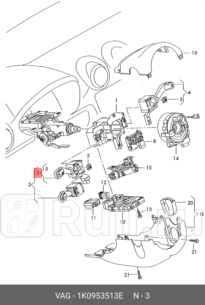 Переключатель подрулевой org VAG 1K0953513E 5920₽