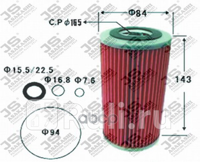 Фильтр масляный JS Asakashi OE504J 0₽