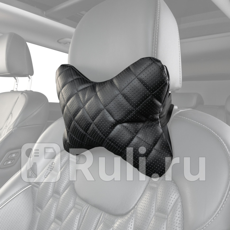 Подушка - подголовник Skyway экокожа перфорированная черная строчка черные Сб SKYWAY S08001006 560₽