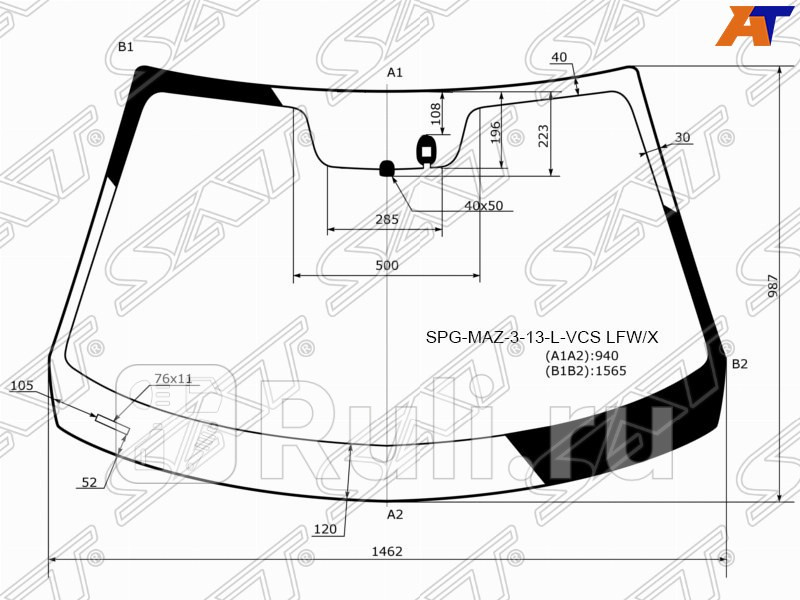 Лобовое стекло для Mazda 3 BM 2013-2019 SAT SPG-MAZ-3-13-L-VCS LFWX 7170₽