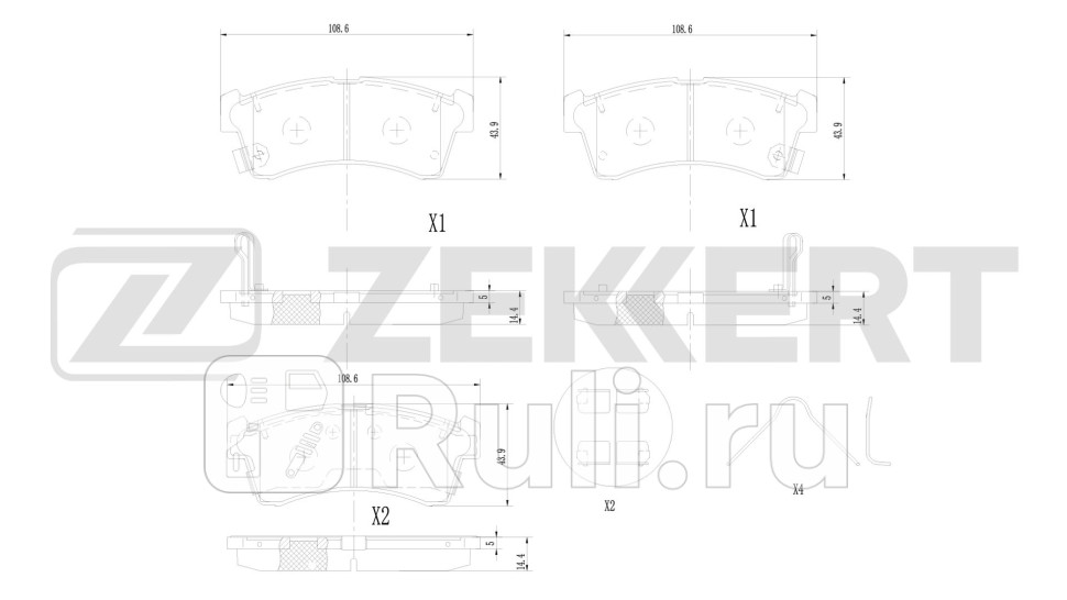 Колодки торм диск передн honda civic viii 06- jazz iii-v 08- cr-z 12- insight ii 09- Zekkert bs-1417 0₽