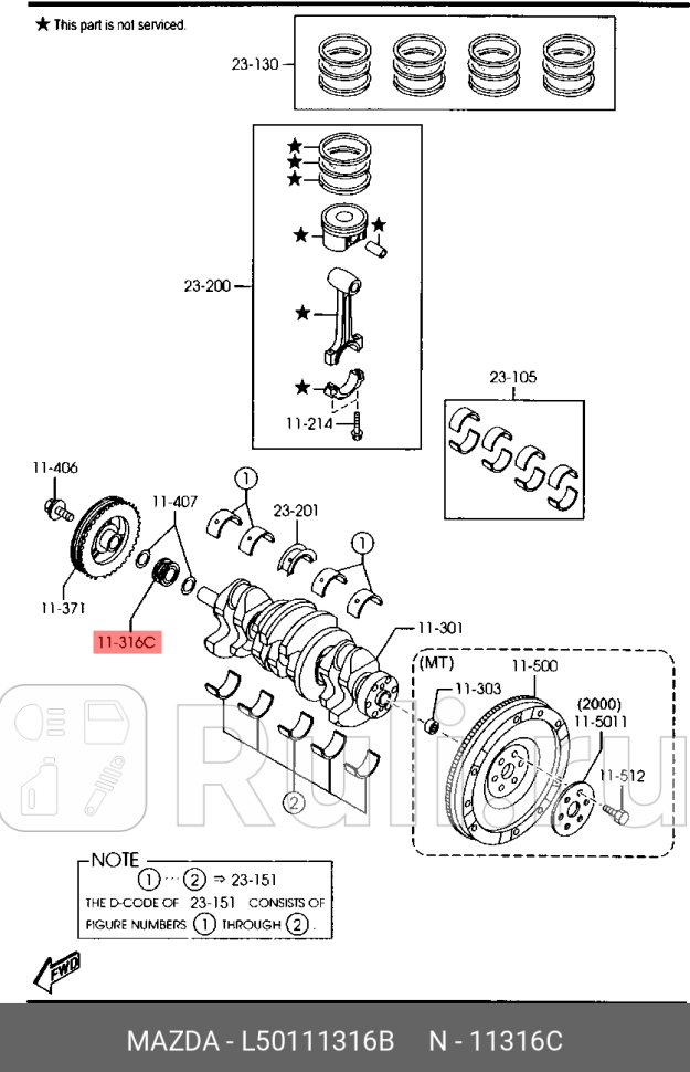 Шестерня коленвала cx-7 mazda3 bkbl mazda6 gh MAZDA L50111316B 7350₽