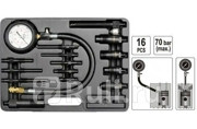 Индикатор компрессии для дизельных двигателей с адаптерами в кейсе 16 пр YATO YT-7307 4920₽