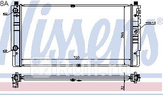 Радиатор охлаждения для Volkswagen Transporter T4 1996- NISSENS 65238A 11810₽