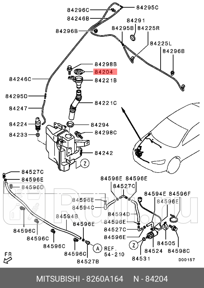 Крышка бачка омывателя MITSUBISHI 8260A164 480₽