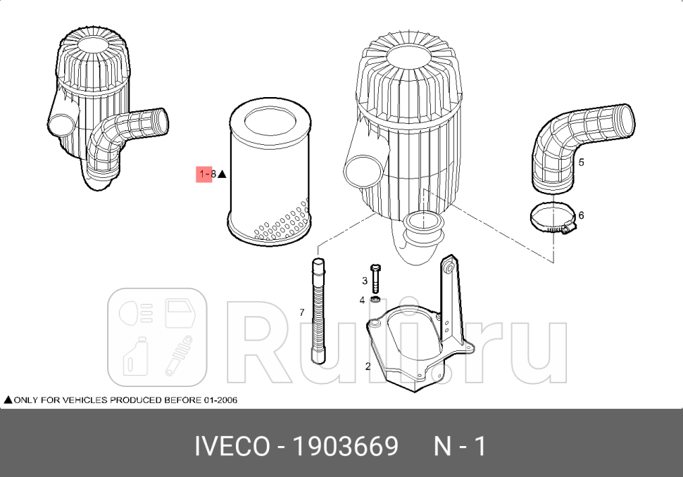 фильтр воздушный Iveco Daily IVECO 1903669 2830₽