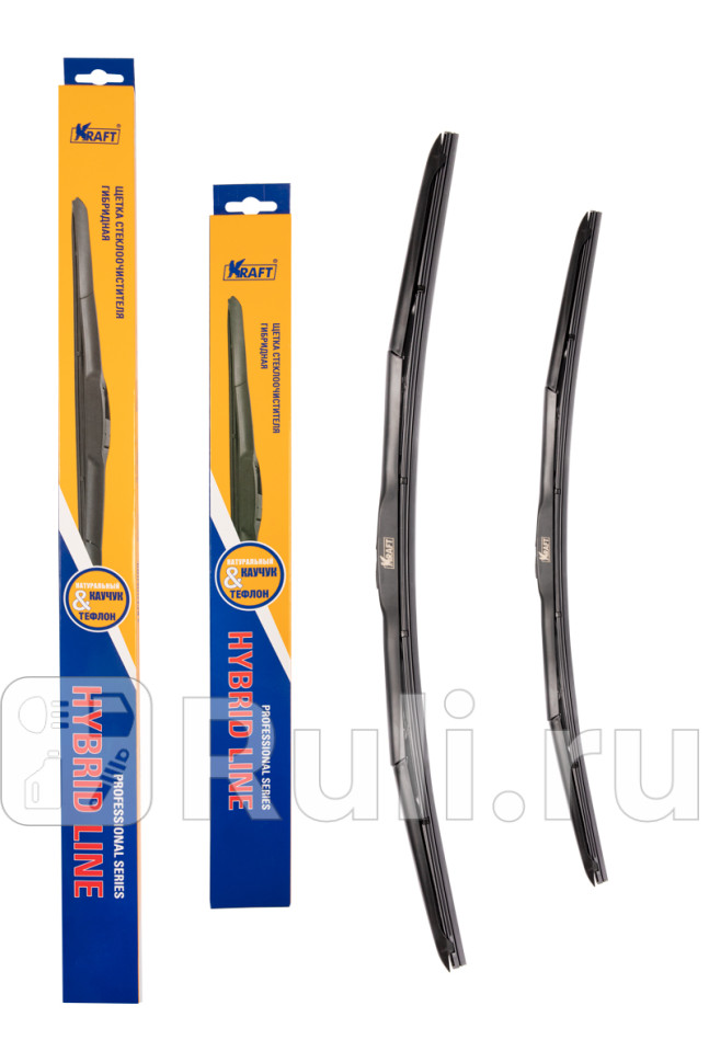 Щетка стеклоочистителя гибридная 650мм400мм к-т KRAFT 1 адаптер покрытие TEFLON KRAFT KT 830866 1220₽