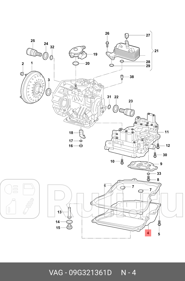 Поддон масляный VAG 09G321361D 36450₽