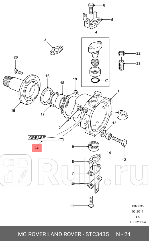 Смазка поворотного кулака LAND ROVER stc3435 2410₽