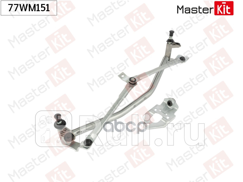 Мотор стеклоочистителя с трапецией передний VW POLO 9A4 9A2 9N2 2002 - MASTERKIT 77WM151 MASTERKIT 77WM151 2440₽