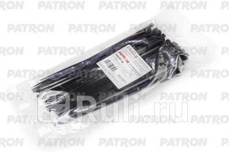 Комплект пластиковых хомутов 3.6 х 200 мм, 100 шт, нейлон, черные PATRON P36200B  для Разные, PATRON, P36200B