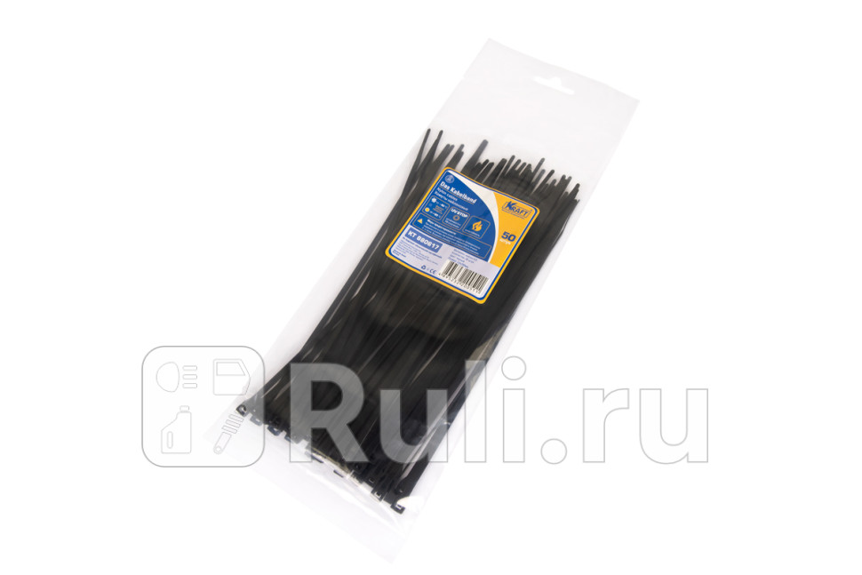 Хомут пластиковый 36 х 200 50 шт черный Kraft KRAFT KT 880617 200₽