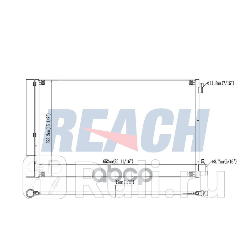 Радиатор кондиционера BUICK REGAL PREMIUM L4 2.0L 2012-2013  REACH 1.31.3890.PD