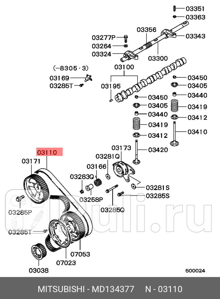 Ремень грм MITSUBISHI MD134377 0₽