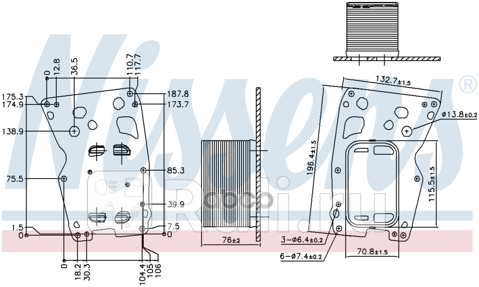 Радиатор масляный BMW X3 F25 10- X3 30dX NISSENS 90907 0₽