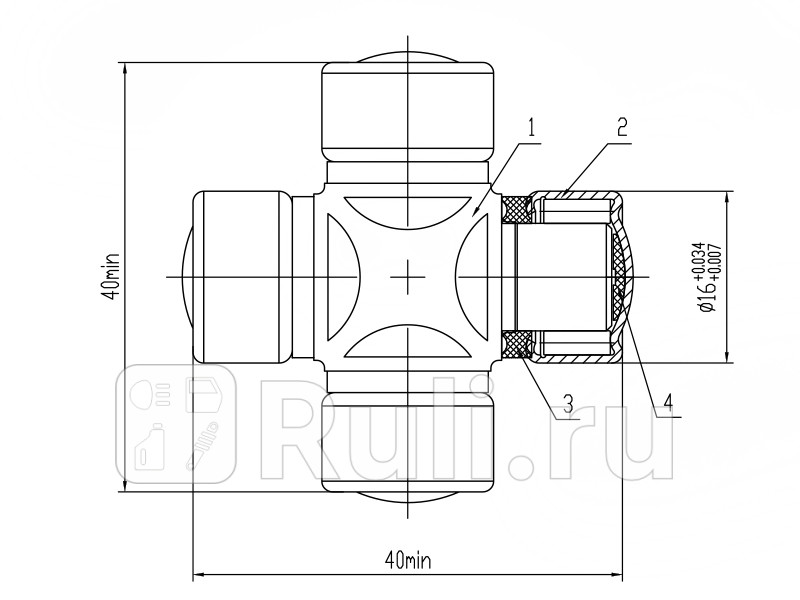 Крестовина рулевого кардана SAT ST-1640 320₽