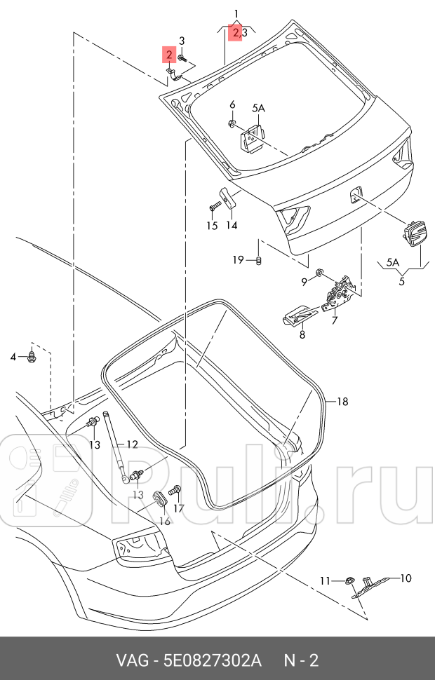 Петля крышки VAG 5E0827302A 6290₽