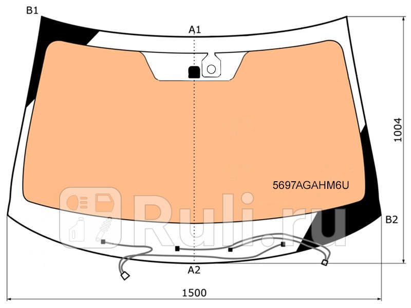 Лобовое стекло для Mitsubishi Outlander 4 2021-2024 AGC 5697AGAHM6U 45690₽