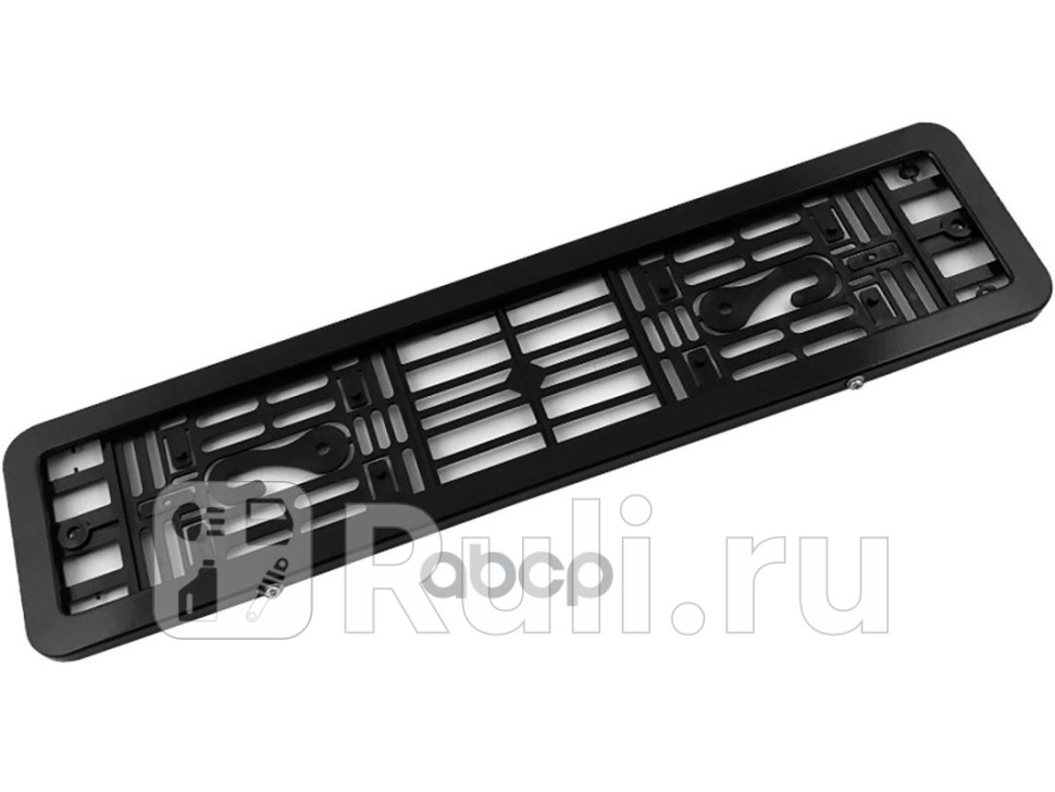 Рамка номерного знака металлическая с пластмассовым адаптером скругленная Dollex черная Dollex SPL-14 960₽