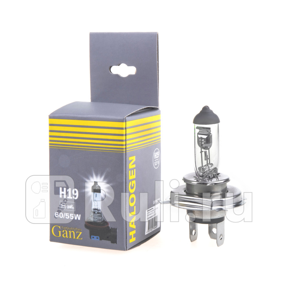 Лампа 12V H19 6055W PU43t 1 шт картон GANZ GIP06091 450₽