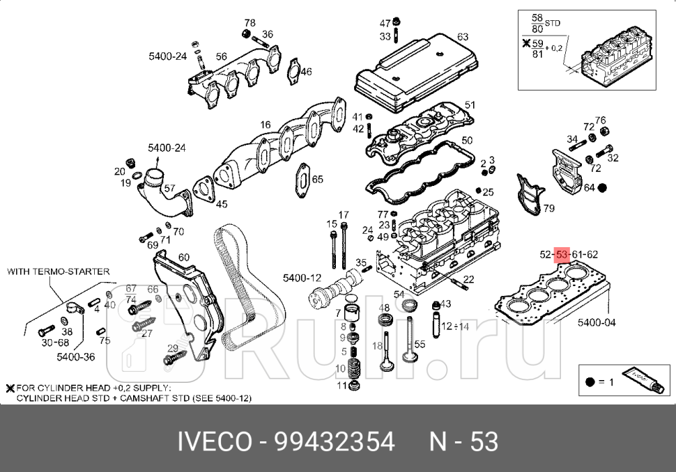 ПРОКЛАДКА ГБЦ IVECO 99432354 0₽