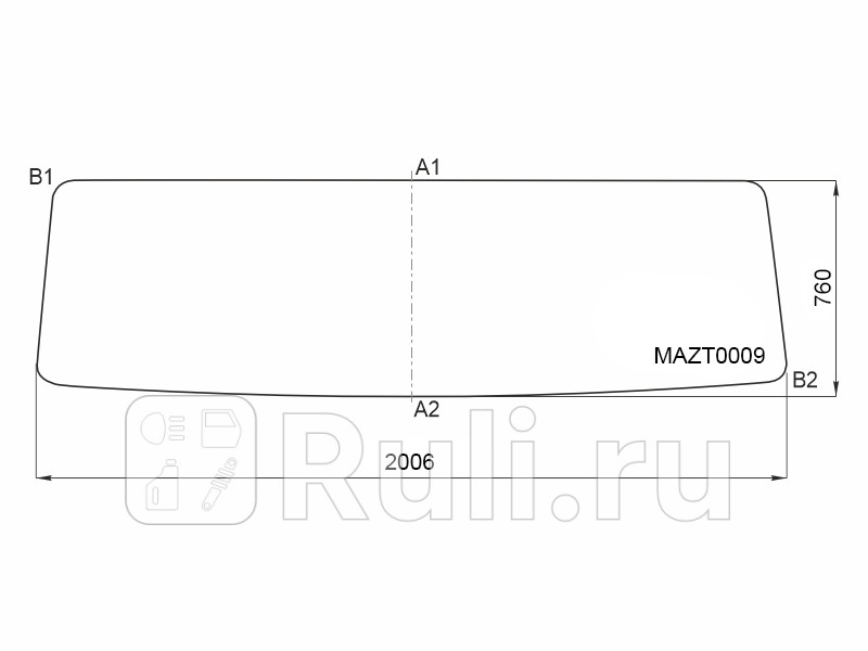 Стекло лобовое MAZ 5432 81- KMK MAZT0009 8640₽