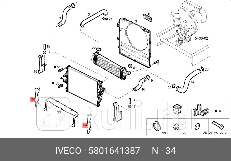 ЗАЩИТА РАДИАТОРА БОКОВАЯ IVECO 5801641387 510₽