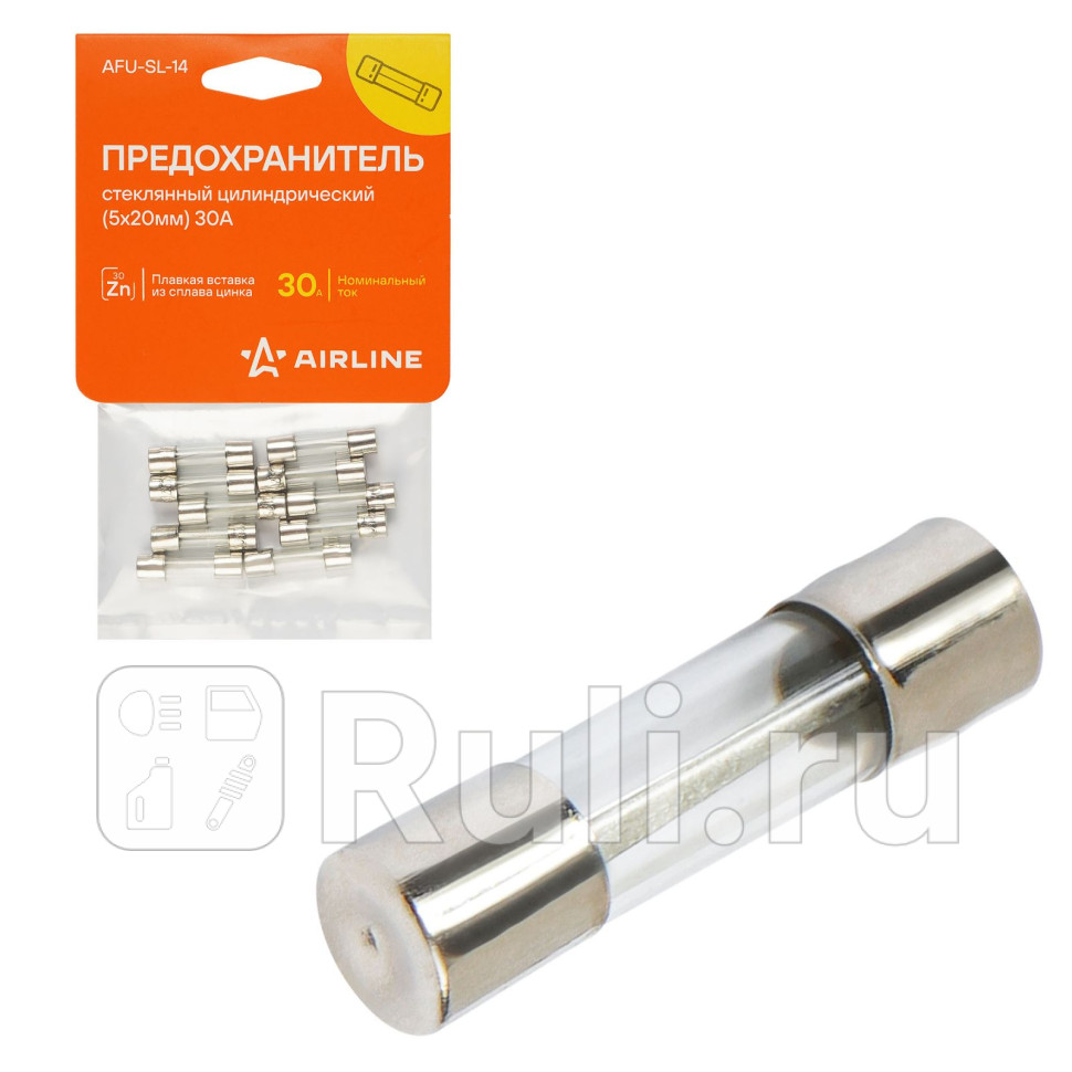 Предохранитель стеклянный цилиндрический AIRLINE AFU-SL-14 30₽