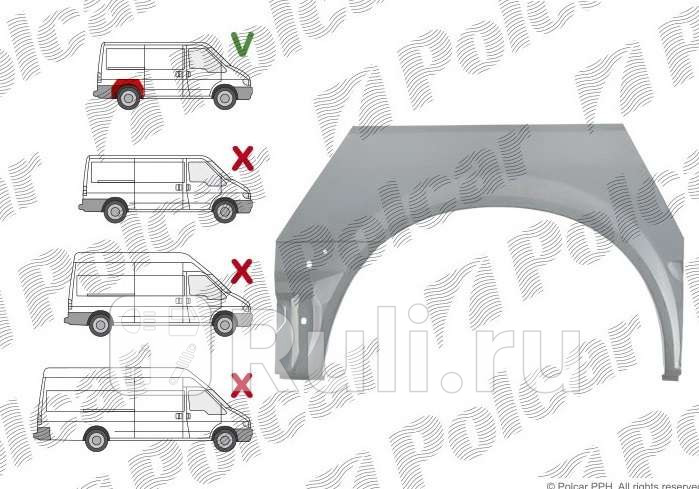 Ремонтная арка крыла правая задняя для Ford Transit 5 2000-2006 Polcar 32478447 3080₽
