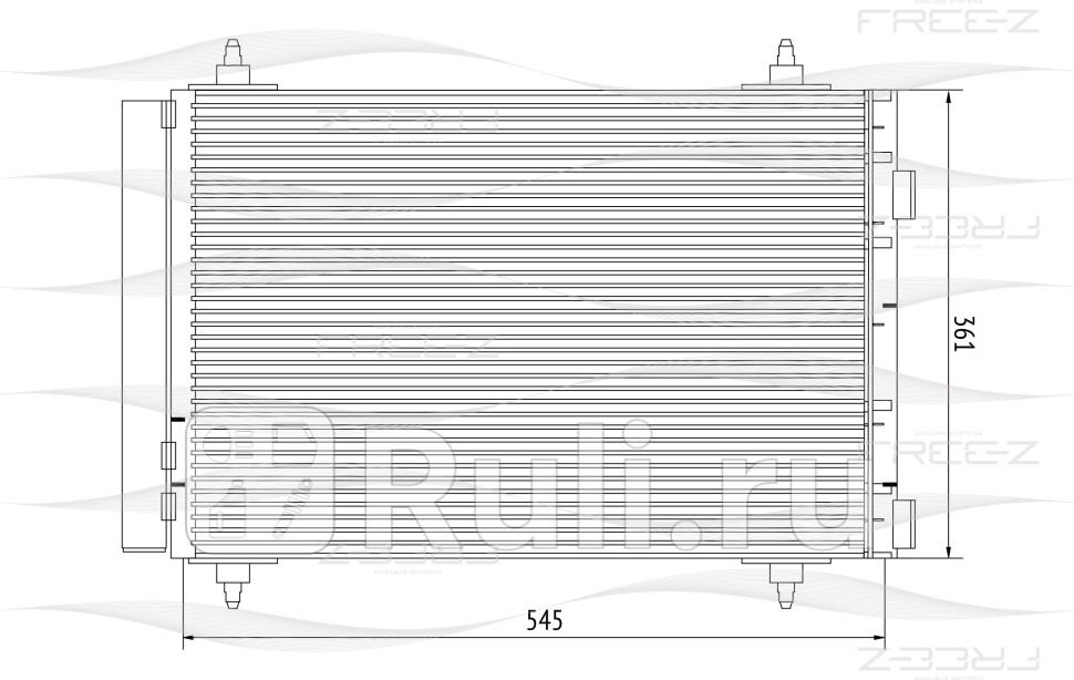 Радиатор кондиционера CITROEN Berlingo C4 04- PEUGEOT 307 308 408 Partner 00- FREE-Z KC0254 6190₽