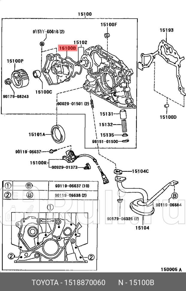 Прокладка масляного насоса TOYOTA-LEXUS 1518870060 880₽