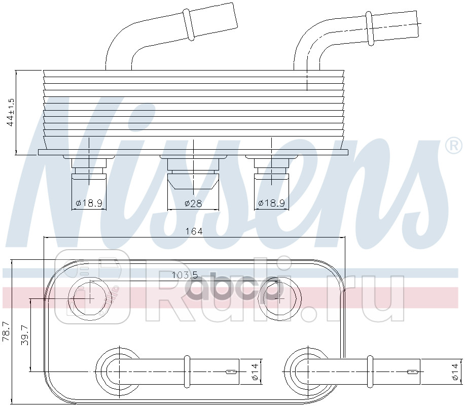 Радиатор масляный NISSENS 90657 10280₽