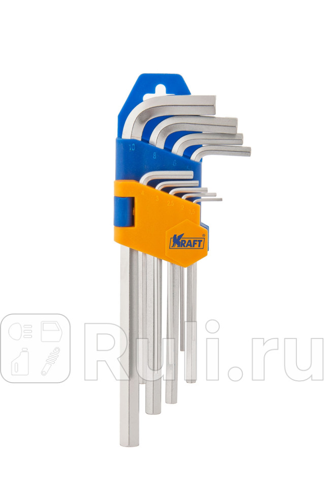 Набор ключей г-образных шестигранных 9 пр длинные Kraft KRAFT KT 700568 760₽