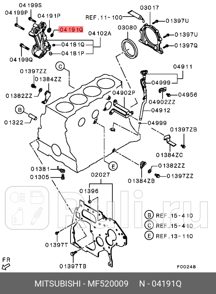 Кольцо уплотнительное MITSUBISHI MF520009 200₽