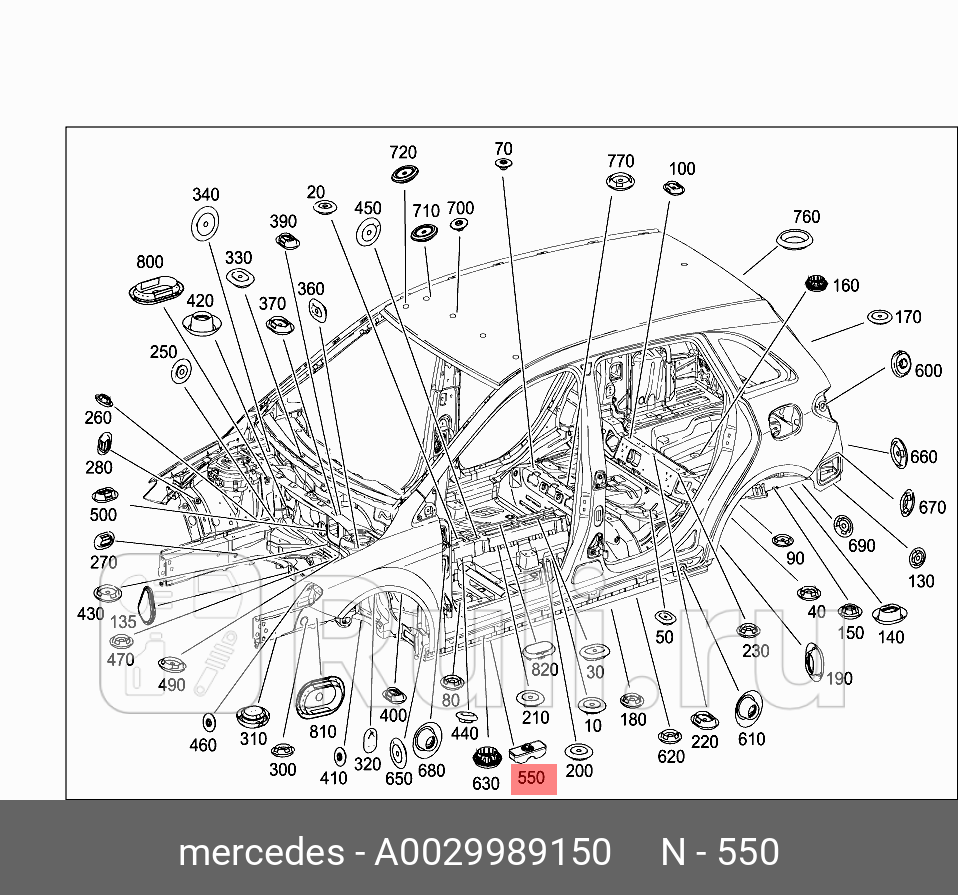опора автомобильного домкрата MB W176 MERCEDES 002 998 91 50 2420₽