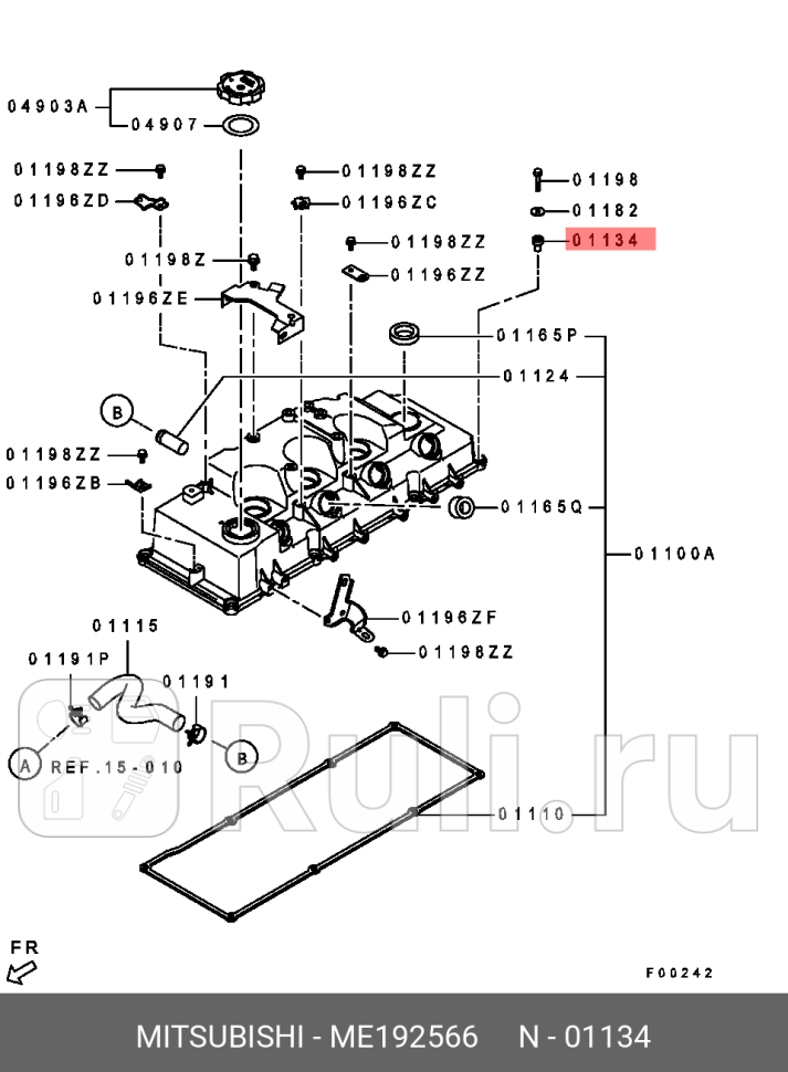 Прокладка болта клапанной крышки mitsubishi MITSUBISHI ME192566 260₽