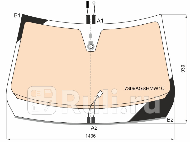 Лобовое стекло для Renault Arkana 2019-2021 AGC 7309AGSHMW1C 26140₽