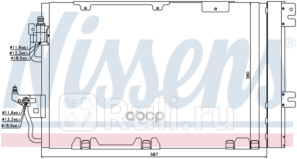 Радиатор кондиционера OPEL ASTRA H 20 Turbo 04 - ASTRA H GTC 20 Turbo 05 - ASTRA H TwinTop 2 NISSENS 94809 0₽