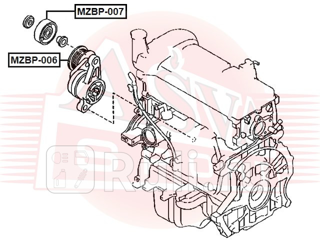 Ролик обводной ASVA MZBP-007 1390₽