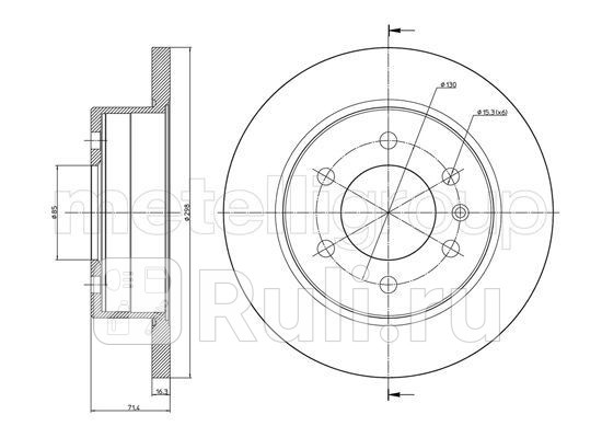 диск тормозной задний MB Sprinter VW Crafter all 06 Metelli 23-0936 0₽