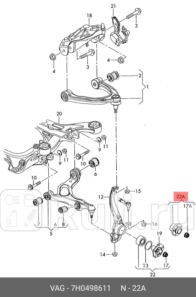 Комплект подшипника ступицы передзад в сборе со ступицейvw touareg 25tdit5 03 VAG 7H0498611 0₽