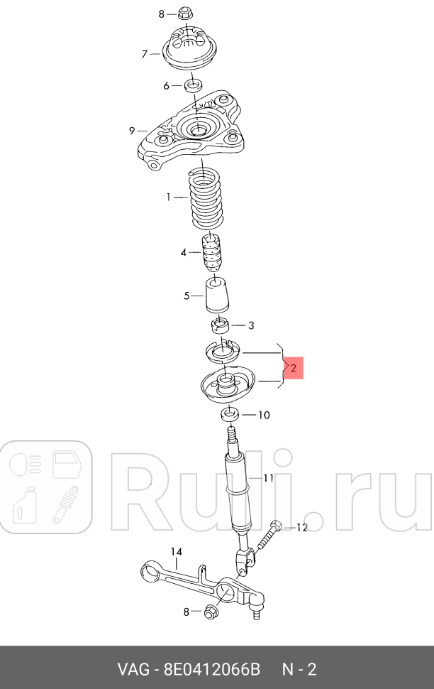 Тарелка пружины VAG 8E0412066B 0₽