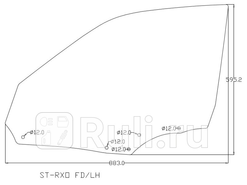 Стекло двери передней левой SAT SPG-RXO FDLH 1140₽