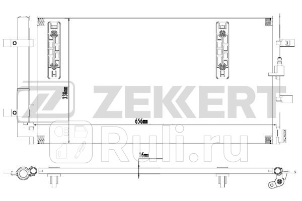 Радиатор кондиционера Audi A4 IV 07- A5 07- A6 III-IV 10- A7 10- Q5 08- Zekkert mk-3179 8950₽