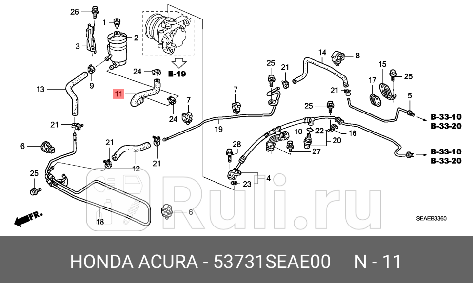 Патрубок воздухозаборника воздушного фильтра HONDA 53731-SEA-E00 2480₽