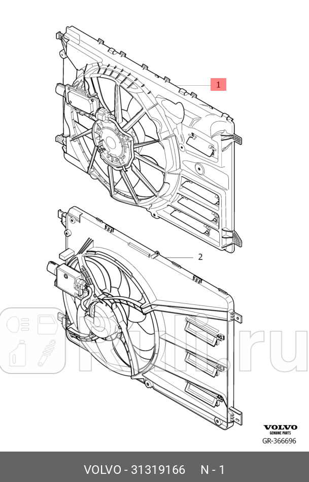Вентилятор охлаждения двигателя VOLVO VOLVO 31319166 99520₽