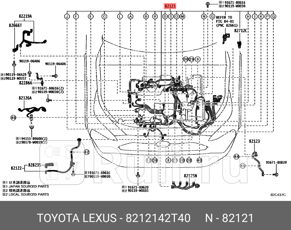 ЖГУТ ЭЛЕКТРОПРОВОДКИ TOYOTA-LEXUS 8212142T40 0₽