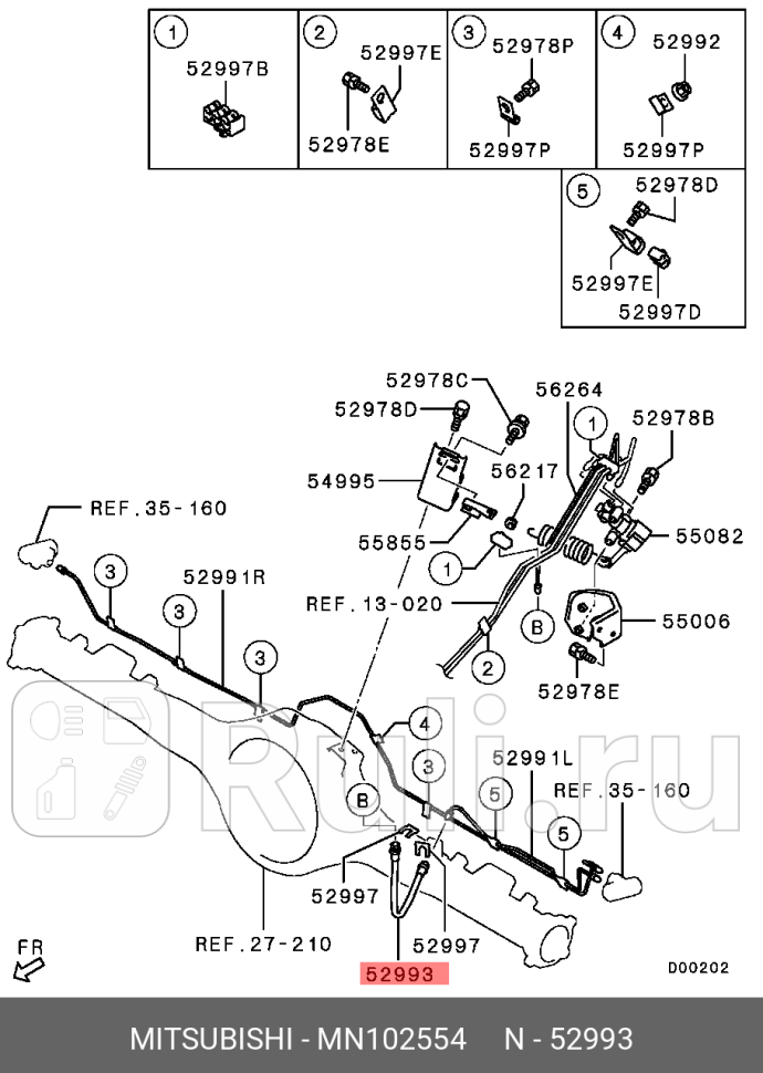 Шланг тормозной mitsubishi l200 05- задний 10702070140420007481106 MITSUBISHI MN102554 0₽